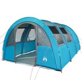 Cort de camping 4 persoane albastru, 483x340x193 cm, tafta 185t, 5 image