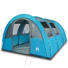 Cort de camping 4 persoane albastru, 483x340x193 cm, tafta 185t, 2 image