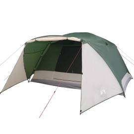 Cort de camping 4 persoane verde, 350x280x155 cm, tafta 190t, 4 image