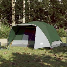 Cort de camping 4 persoane verde, 350x280x155 cm, tafta 190t, 3 image
