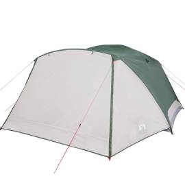 Cort de camping 4 persoane verde, 350x280x155 cm, tafta 190t, 5 image