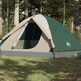 Cort de camping 6 persoane verde, 348x340x190 cm, tafta 190t