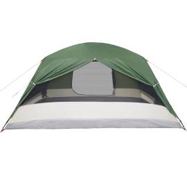 Cort de camping 6 persoane verde, 412x370x190 cm, tafta 190t, 9 image