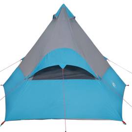 Cort de camping 7 persoane, albastru, 350x350x280cm, tafta 185t, 9 image