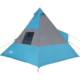 Cort de camping 7 persoane, albastru, 350x350x280cm, tafta 185t, 8 image