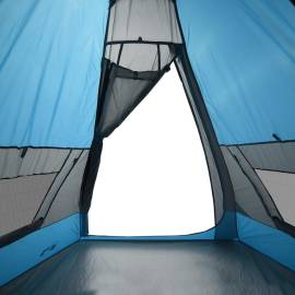 Cort de camping 7 persoane, albastru, 350x350x280cm, tafta 185t, 10 image