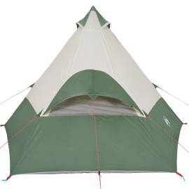 Cort de camping 7 persoane, verde, 350x350x280 cm, tafta 185t, 9 image