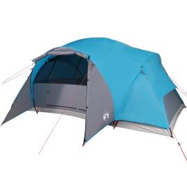 Cort de camping 8 persoane albastru, 360x430x195 cm, tafta 190t, 4 image