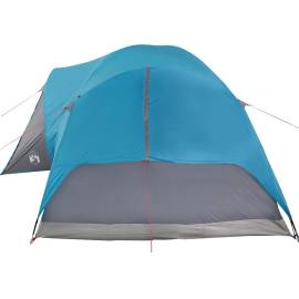 Cort de camping 8 persoane albastru, 360x430x195 cm, tafta 190t, 8 image
