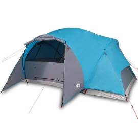 Cort de camping 8 persoane albastru, 360x430x195 cm, tafta 190t, 2 image