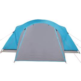 Cort de camping 8 persoane albastru, 360x430x195 cm, tafta 190t, 7 image