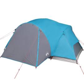 Cort de camping 8 persoane albastru, 360x430x195 cm, tafta 190t, 6 image
