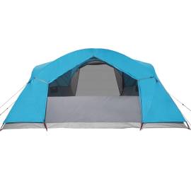 Cort de camping 8 persoane albastru, 360x430x195 cm, tafta 190t, 9 image