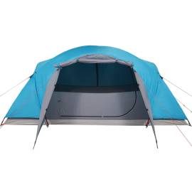 Cort de camping 8 persoane albastru, 360x430x195 cm, tafta 190t, 5 image
