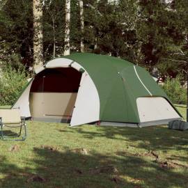 Cort de camping 8 persoane verde, 360x430x195 cm, tafta 190t, 3 image