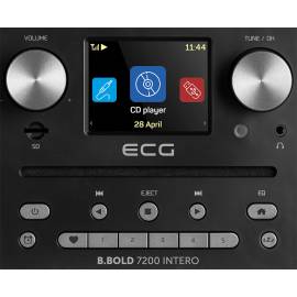 Internet radio ecg b.bold 7200 intero black, fm + dab, stereo 2 × 10 w, cd, 8 image