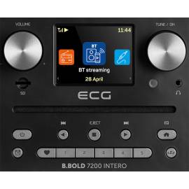 Internet radio ecg b.bold 7200 intero black, fm + dab, stereo 2 × 10 w, cd, 7 image