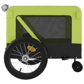 Remorcă bicicletă animale companie, verde/negru, oxford/fier, 8 image