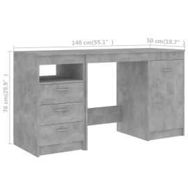 Birou, gri beton, 140 x 50 x 76 cm, pal, 8 image