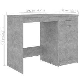 Birou, gri beton, 140 x 50 x 76 cm, pal, 9 image