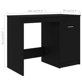Birou, negru, 140 x 50 x 76 cm, pal, 9 image