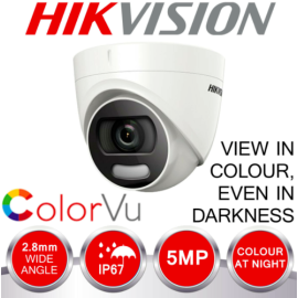 Kit supraveghere profesional hikvision color vu 2 camere 5mp ir20m dvr 4 canale full accesorii cu hdd, 2 image
