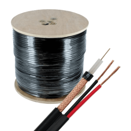 Cablu coaxial rg59 + alimentare 2x0.75'305m'negru tsy-rg59+2x0.75-b, 3 image
