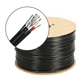 Cablu ftp autoportant cu alimentare 2x1.5, cat 5e, cupru 100%, 305m, negru tsy-ftp5e+2x1.50-mess, 8 image