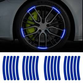 Set 20 bucati Elemente Reflectorizante "Wheel Arch" pentru autoturisme, biciclete, motociclete, atv-uri, scutere, culoare Albastra, 2 image
