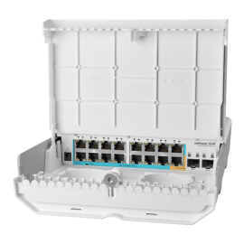 Cloud router switch outdoor 16 x 10/100mbps (15 poe inversate), 2 x sfp - mikrotik crs318-1fi-15fr-2s-out, 4 image