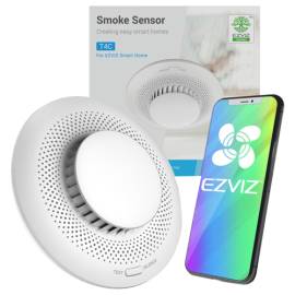 Senzor de fum smart home ezviz, avertizare optica si acustica, comunicare wireless zigbee cs-t4c, 2 image