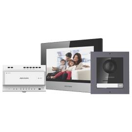 Kit videointerfon ip 7inch'conectare 2 fire - hikvision ds-kis702, 2 image