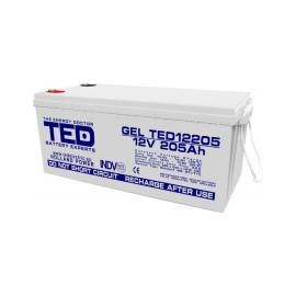 Acumulator agm vrla 12v 205a gel deep cycle 525mm x 243mm x h 220mm m8 ted battery expert holland ted003522 (1)