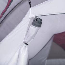 Cort camping, 2 persoane, impermeabil, cu vestibul, gri, 426x206x154 cm, 3 image