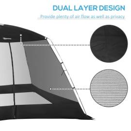 Cort camping/plaja, plasa, 4-6 persoane, cu geanta, negru, 300x300x200 cm, 4 image