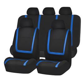 Set huse scaun auto ieftine, Universale 9 piese, model BLUE LINE - ALBASTRU, 2 image