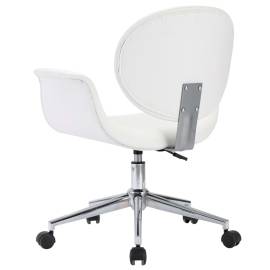 Scaun de birou rotativ, alb, piele ecologică, 5 image