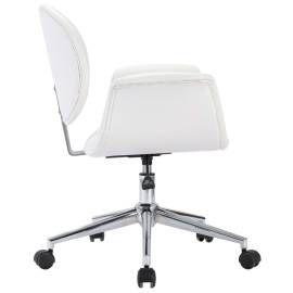 Scaun de birou rotativ, alb, piele ecologică, 4 image