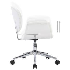 Scaun de birou rotativ, alb, piele ecologică, 6 image
