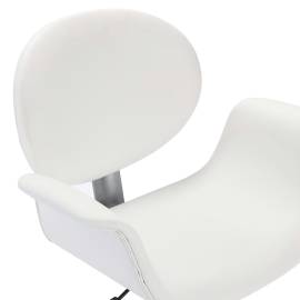 Scaun de birou rotativ, alb, piele ecologică, 7 image