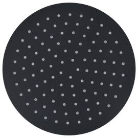Cap de duș tip ploaie rotund, negru, 25 cm, oțel inoxidabil, 2 image