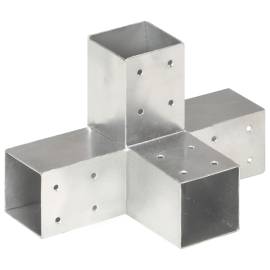Conectori de grindă, formă x, 4 buc, 71x71 mm, metal galvanizat, 2 image