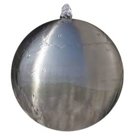 Fântână sferică de grădină cu led-uri, 40 cm, oțel inoxidabil, 2 image