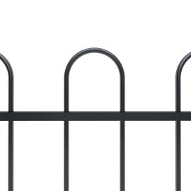 Gard de grădină cu vârf curbat, negru, 1,7 m, oțel, 3 image