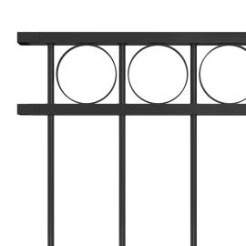 Panou de gard, negru, 1,7 x 1,5 m, oțel, 3 image