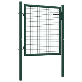Poartă de gard, verde, 100 x 75 cm, oțel, 2 image