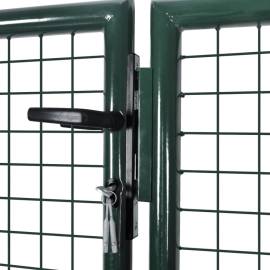 Poartă de gard din oțel, verde, 306 x 175 cm, 3 image