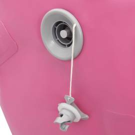 Rulou de gimnastică gonflabil cu pompă, roz, 100 x 60 cm, pvc, 7 image