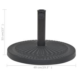 Suport umbrelă de soare, rășină, rotund, negru, 14 kg, 7 image