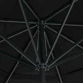 Umbrelă de soare exterior cu stâlp aluminiu, negru, 600 cm, 5 image